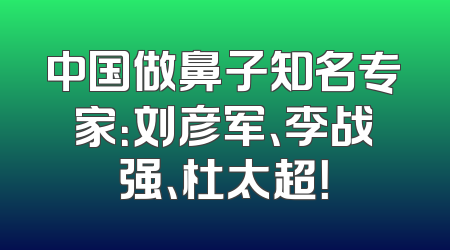 中国做鼻子知名专家：刘彦军、李战强、杜太超！