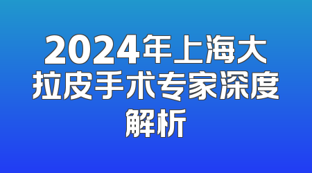 2024年上海大拉皮手术专家深度解析