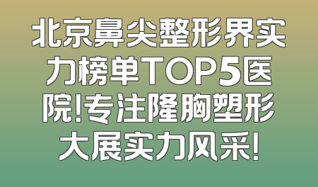 北京鼻尖整形界实力榜单TOP5医院！专注隆胸塑形大展实力风采！