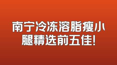 南宁冷冻溶脂瘦小腿精选前五佳！