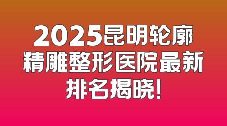 2025昆明轮廓精雕整形医院最新排名揭晓！