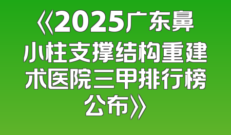 《2025广东鼻小柱支撑结构重建术医院三甲排行榜公布》