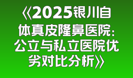 《2025银川自体真皮隆鼻医院：公立与私立医院优劣对比分析》
