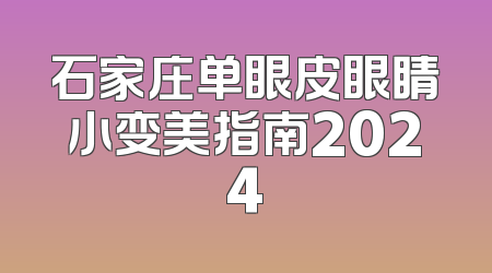 石家庄单眼皮眼睛小变美指南2024