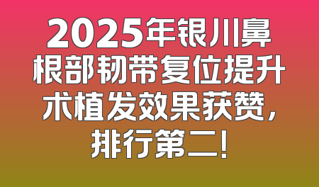2025年银川鼻根部韧带复位提升术植发效果获赞，排行第二！