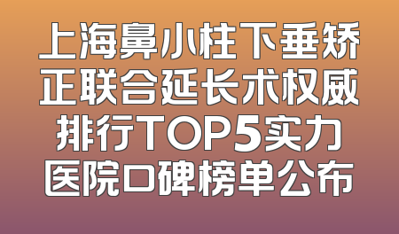 上海鼻小柱下垂矫正联合延长术权威排行TOP5实力医院口碑榜单公布