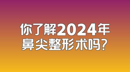 你了解2024年鼻尖整形术吗？