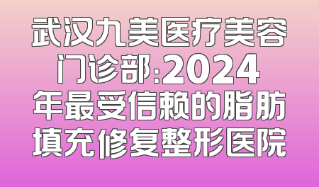 武汉九美医疗美容门诊部：2024年最受信赖的脂肪填充修复整形医院