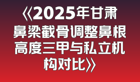 《2025年甘肃鼻梁截骨调整鼻根高度三甲与私立机构对比》