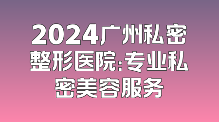 2024广州私密整形医院：专业私密美容服务
