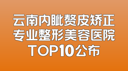 云南内眦赘皮矫正专业整形美容医院TOP10公布