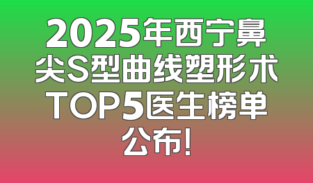 2025年西宁鼻尖S型曲线塑形术TOP5医生榜单公布！