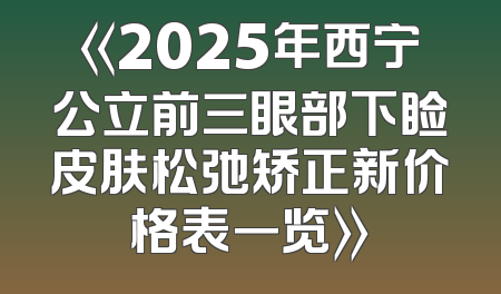 《2025年西宁公立前三眼部下睑皮肤松弛矫正新价格表一览》