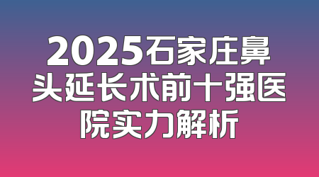 2025石家庄鼻头延长术前十强医院实力解析