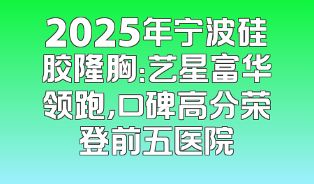 2025年宁波硅胶隆胸：艺星富华领跑，口碑高分荣登前五医院