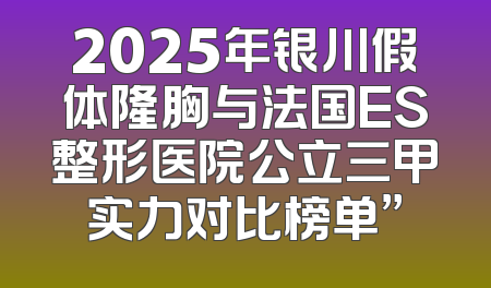 2025年银川假体隆胸与法国ES整形医院公立三甲实力对比榜单”
