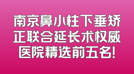 南京鼻小柱下垂矫正联合延长术权威医院精选前五名！