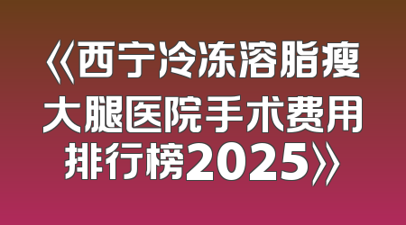 《西宁冷冻溶脂瘦大腿医院手术费用排行榜2025》
