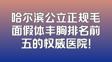 哈尔滨公立正规毛面假体丰胸排名前五的权威医院！