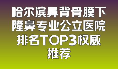 哈尔滨鼻背骨膜下隆鼻专业公立医院排名TOP3权威推荐