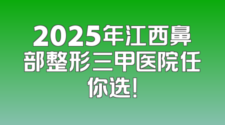 2025年江西鼻部整形三甲医院任你选！