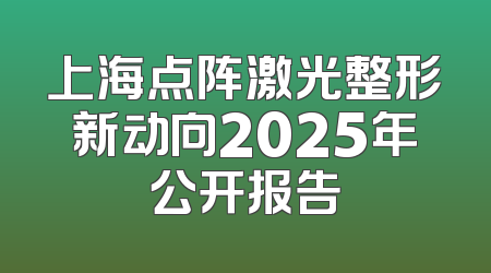 上海点阵激光整形新动向2025年公开报告