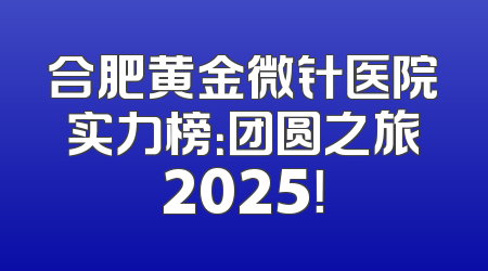 合肥黄金微针医院实力榜：团圆之旅2025！