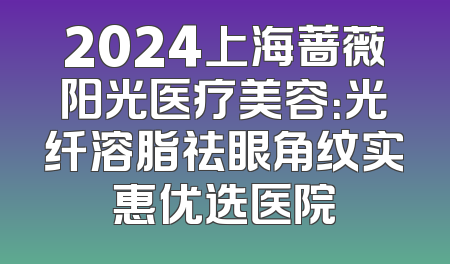 2024上海蔷薇阳光医疗美容：光纤溶脂祛眼角纹实惠优选医院