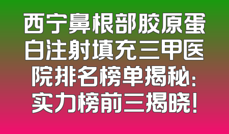 西宁鼻根部胶原蛋白注射填充三甲医院排名榜单揭秘：实力榜前三揭晓！