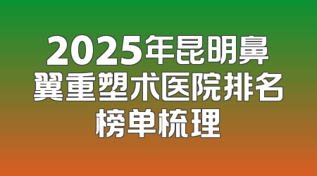 2025年昆明鼻翼重塑术医院排名榜单梳理
