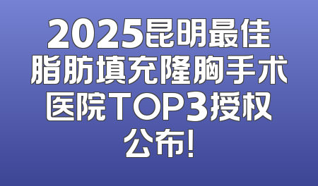 2025昆明最佳脂肪填充隆胸手术医院TOP3授权公布！