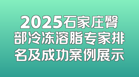 2025石家庄臀部冷冻溶脂专家排名及成功案例展示