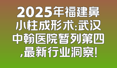 2025年福建鼻小柱成形术：武汉中翰医院暂列第四，最新行业洞察！