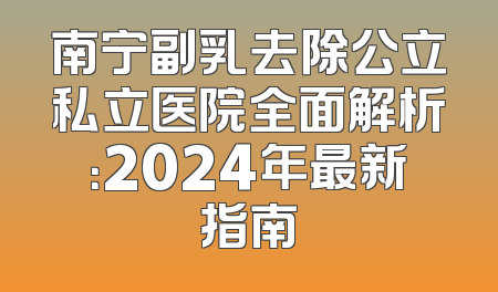 南宁副乳去除公立私立医院全面解析：2024年最新指南