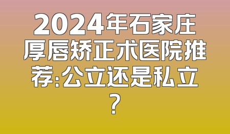 2024年石家庄厚唇矫正术医院推荐：公立还是私立？