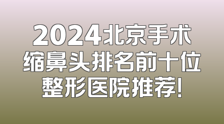 2024北京手术缩鼻头排名前十位整形医院推荐！