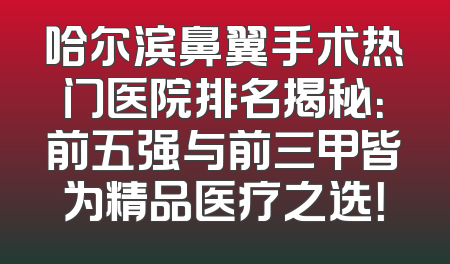 哈尔滨鼻翼手术热门医院排名揭秘：前五强与前三甲皆为精品医疗之选！