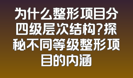 为什么整形项目分四级层次结构？探秘不同等级整形项目的内涵