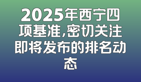 2025年西宁四项基准，密切关注即将发布的排名动态
