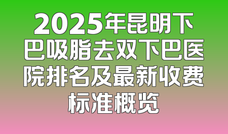 2025年昆明下巴吸脂去双下巴医院排名及最新收费标准概览