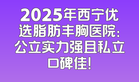 2025年西宁优选脂肪丰胸医院：公立实力强且私立口碑佳！