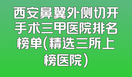西安鼻翼外侧切开手术三甲医院排名榜单（精选三所上榜医院）