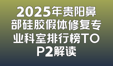 2025年贵阳鼻部硅胶假体修复专业科室排行榜TOP2解读