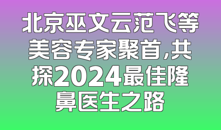 北京巫文云范飞等美容专家聚首，共探2024最佳隆鼻医生之路