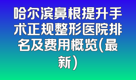 哈尔滨鼻根提升手术正规整形医院排名及费用概览（最新）