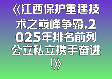 《江西保护重建技术之巅峰争霸，2025年排名前列公立私立携手奋进！》