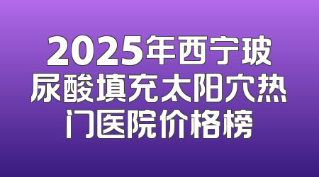 2025年西宁玻尿酸填充太阳穴热门医院价格榜