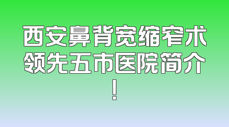 西安鼻背宽缩窄术领先五市医院简介！
