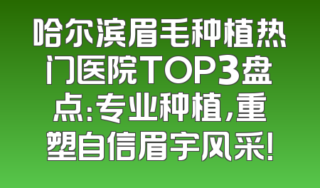 哈尔滨眉毛种植热门医院TOP3盘点：专业种植，重塑自信眉宇风采！