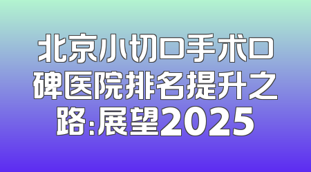 北京小切口手术口碑医院排名提升之路：展望2025